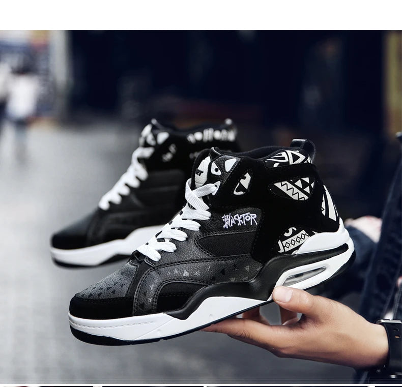 Mens Basketball Shoes Air Cushion Sports Shoes Outdoor Non-Slip Wearable Athletic Male Running Shoes Boys Sneakers