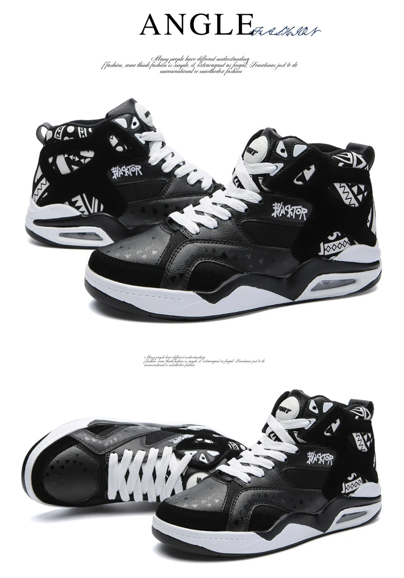 Mens Basketball Shoes Air Cushion Sports Shoes Outdoor Non-Slip Wearable Athletic Male Running Shoes Boys Sneakers
