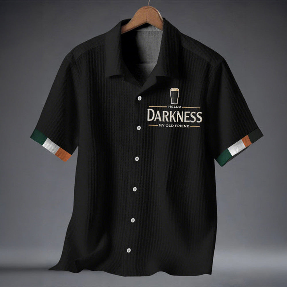Hello Darkness My Old Friend Button Shirt St Patrick's Day Clothes Unique Gift For Boyfriend