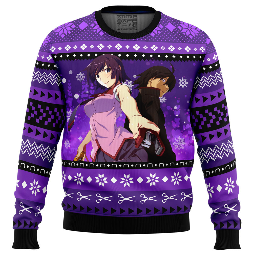 Hitagi and Koyomi Bakemonogatari Ugly Christmas Sweater