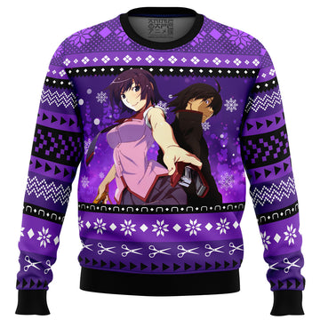 Hitagi and Koyomi Bakemonogatari Ugly Christmas Sweater