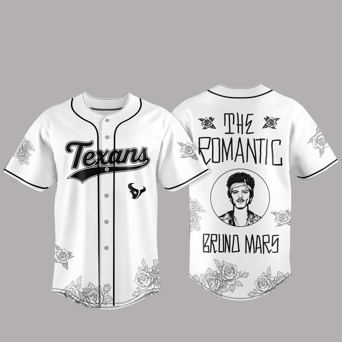 Houston Texans x Bruno Mars The Romantic Tour Baseball Jersey