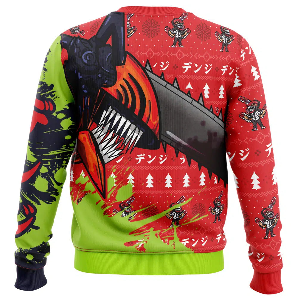Hybrid Form Denji Chainsaw Man Ugly Christmas Sweater