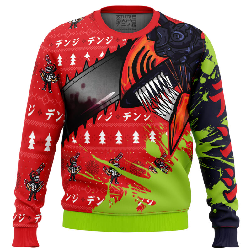 Hybrid Form Denji Chainsaw Man Ugly Christmas Sweater
