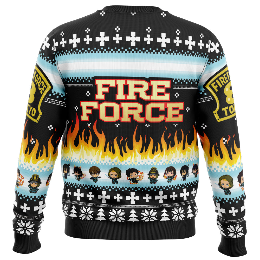 I Heard Santa on the Roof Fire Force Ugly Christmas Sweaters