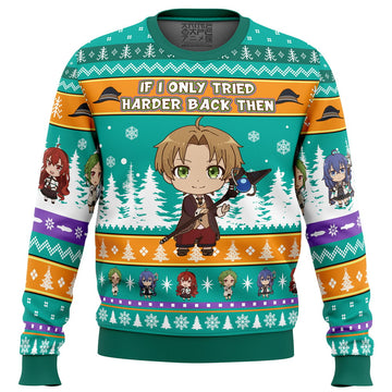 If I Only Tried Harder Mushoku Tensei Jobless Reincarnation Ugly Christmas Sweater