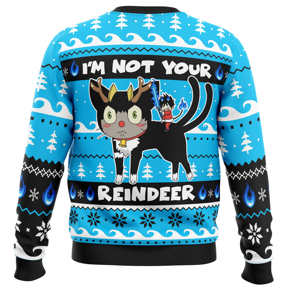 I'm Not Your Reindeer Blue Exorcist Ugly Christmas Sweater