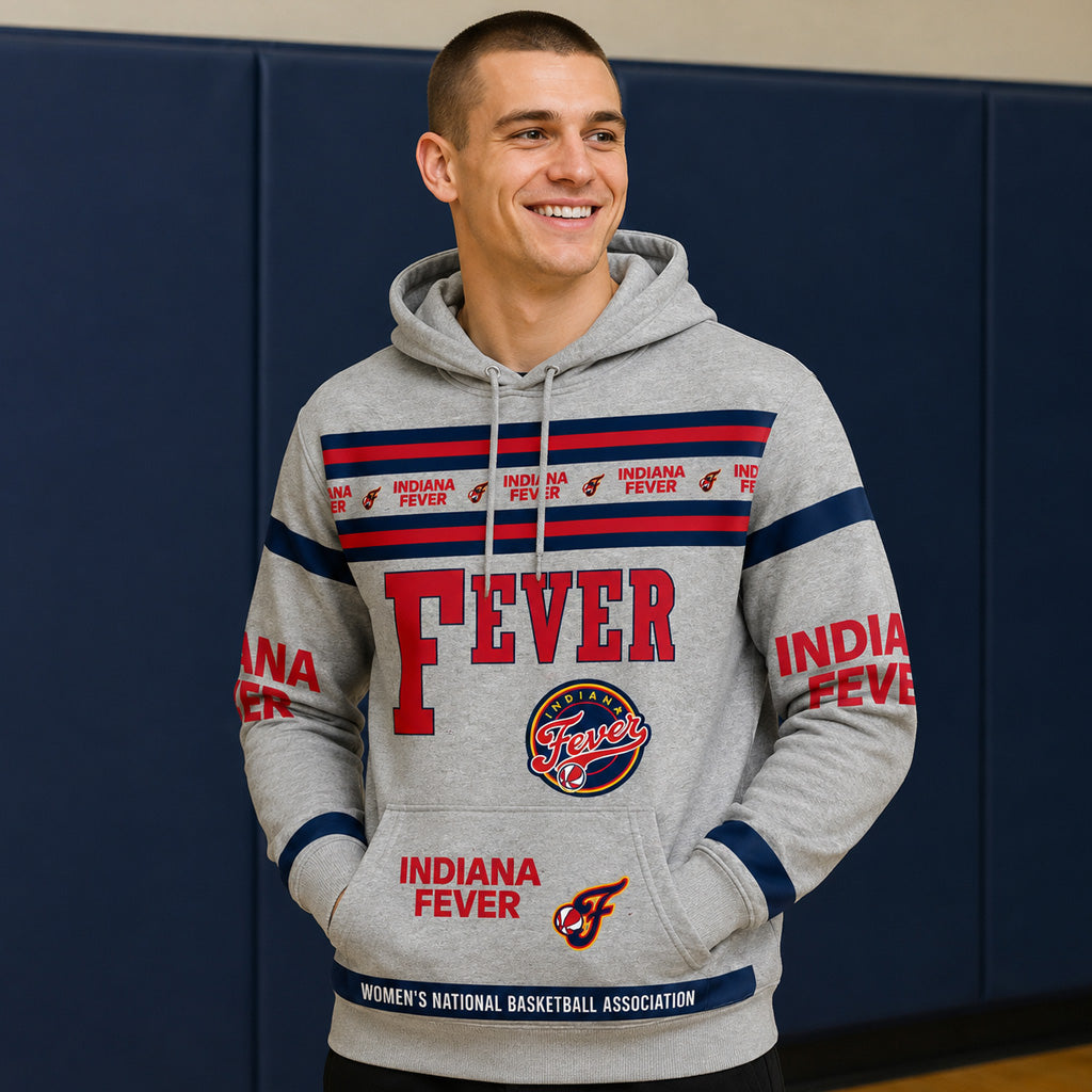Indiana Fever All Over Print 2026 Graphic Hoodie for Basketball Fans