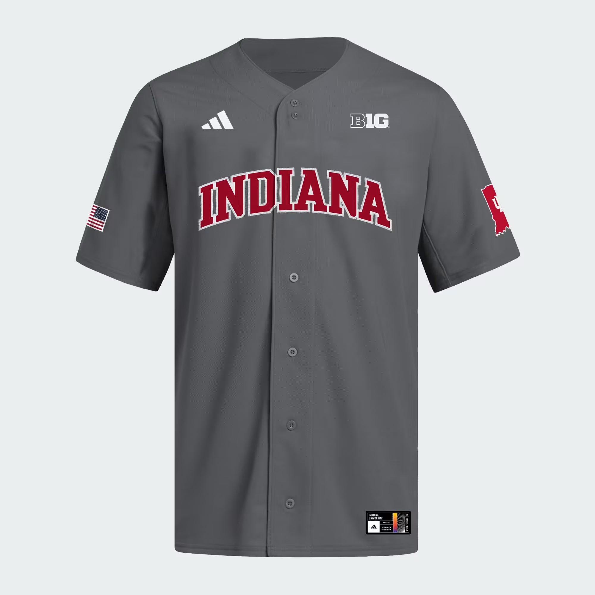 Indiana Hoosiers Dark Grey Baseball Jersey