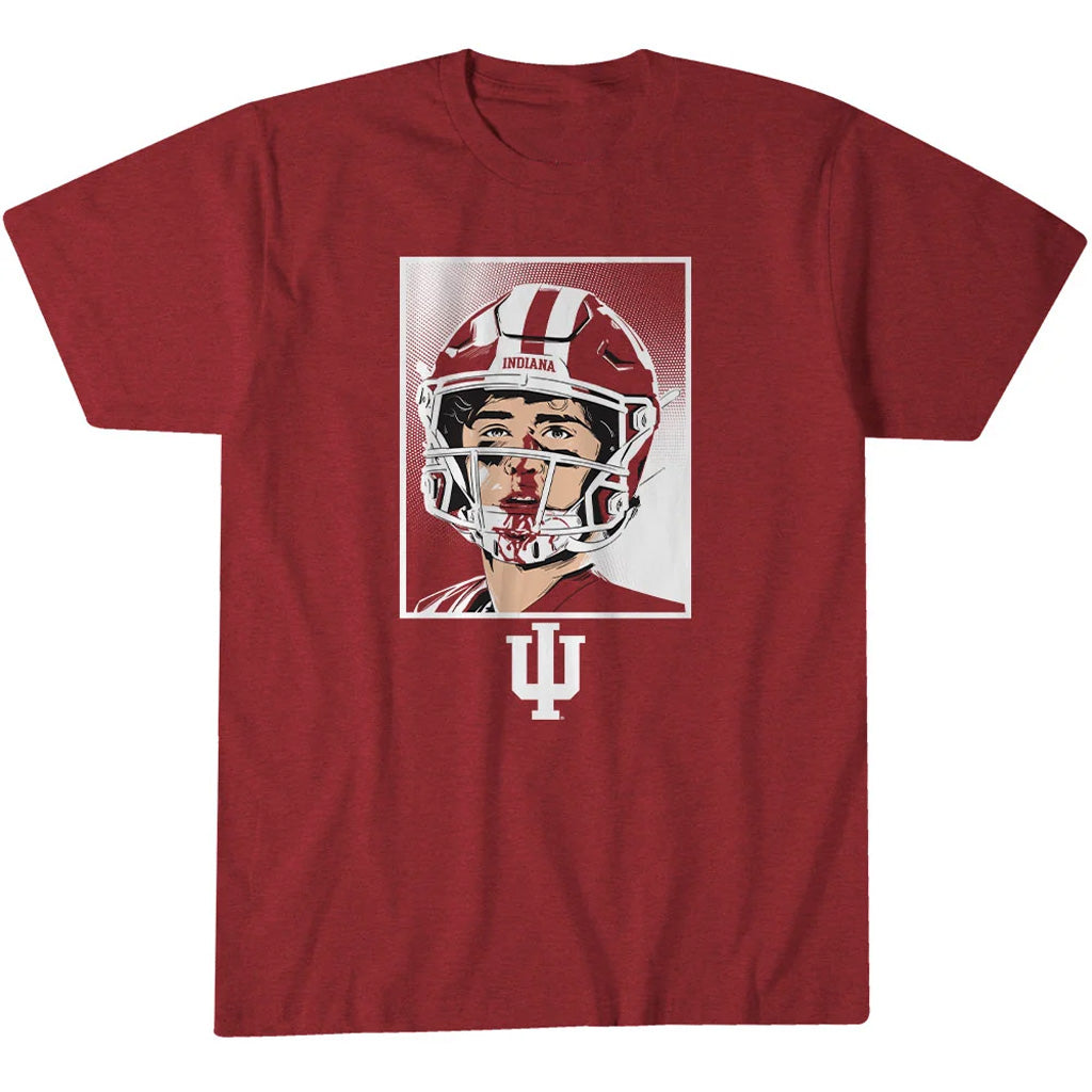 Indiana Hoosiers Football Josh Hoover Bloody Face Graphic Shirt for College Football Fans
