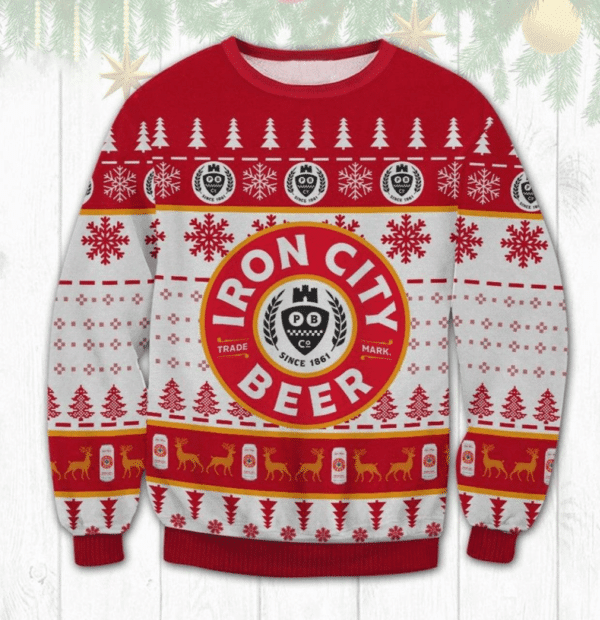 Iron City Beer Ugly Sweater Gifts, Iron City Beer Gift Fan Ugly Sweater 1