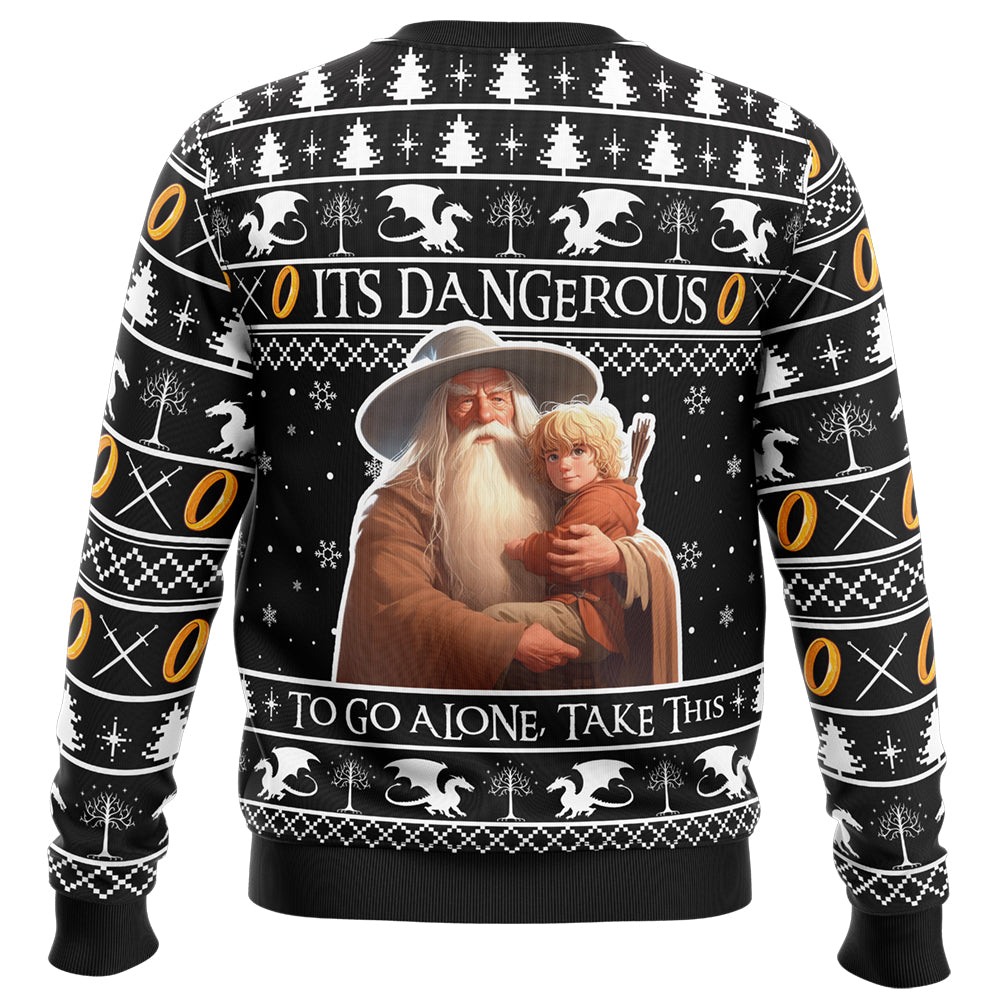 It's Dangerous to go Alone Lord of the Rings Ugly Christmas Sweater