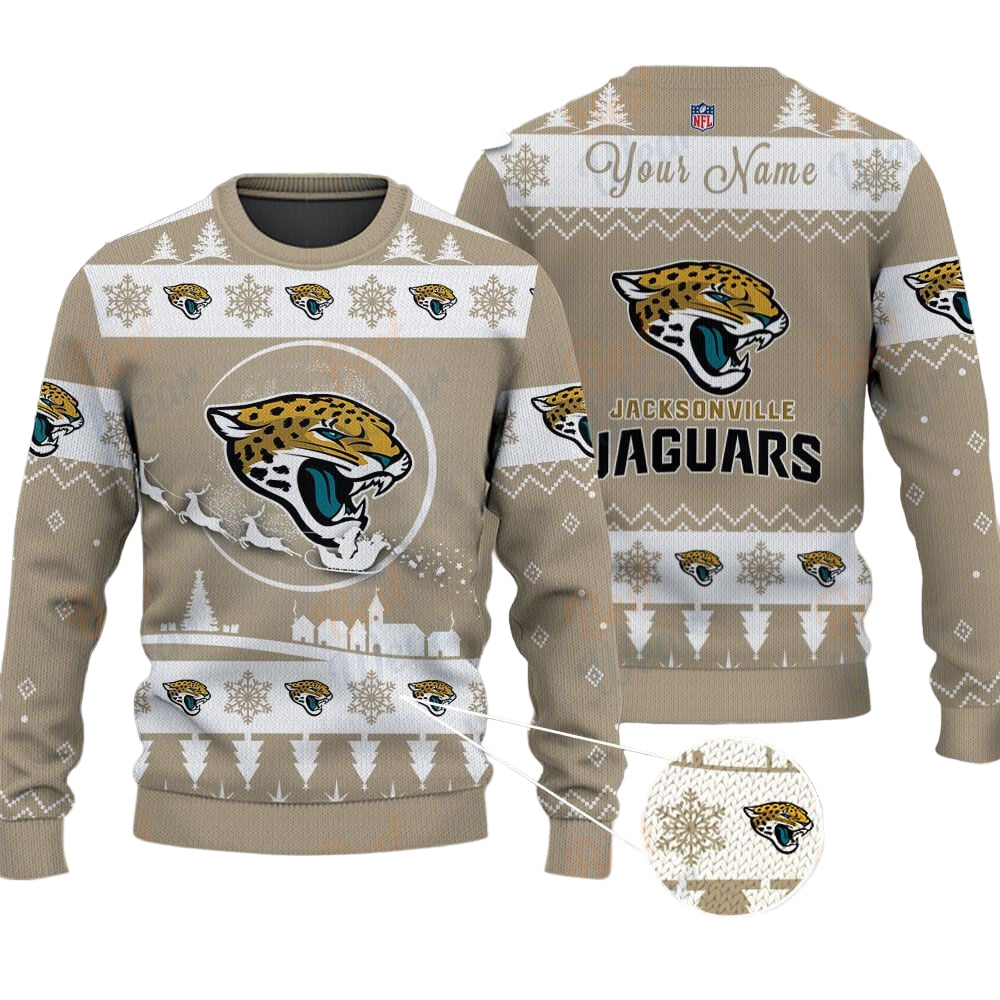 Jacksonville Jaguars NFL Ugly Christmas Sweater - Name Customized