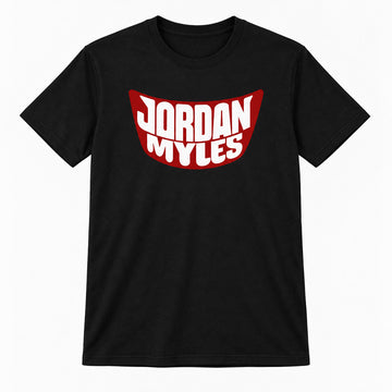 Jordan Myles Bold Red Logo Graphic Shirt for Wrestling Fans