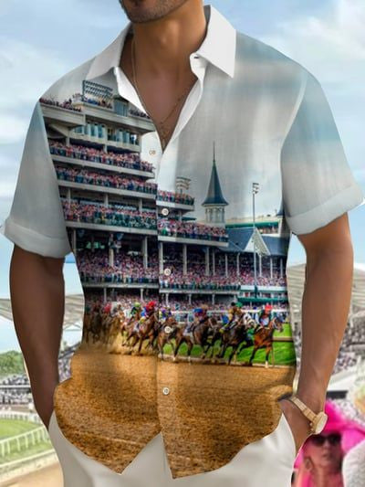Kentucky Derby 2026 Hawaiian Shirt Colorful Horse Painting Apparel Best Gifts For Brother