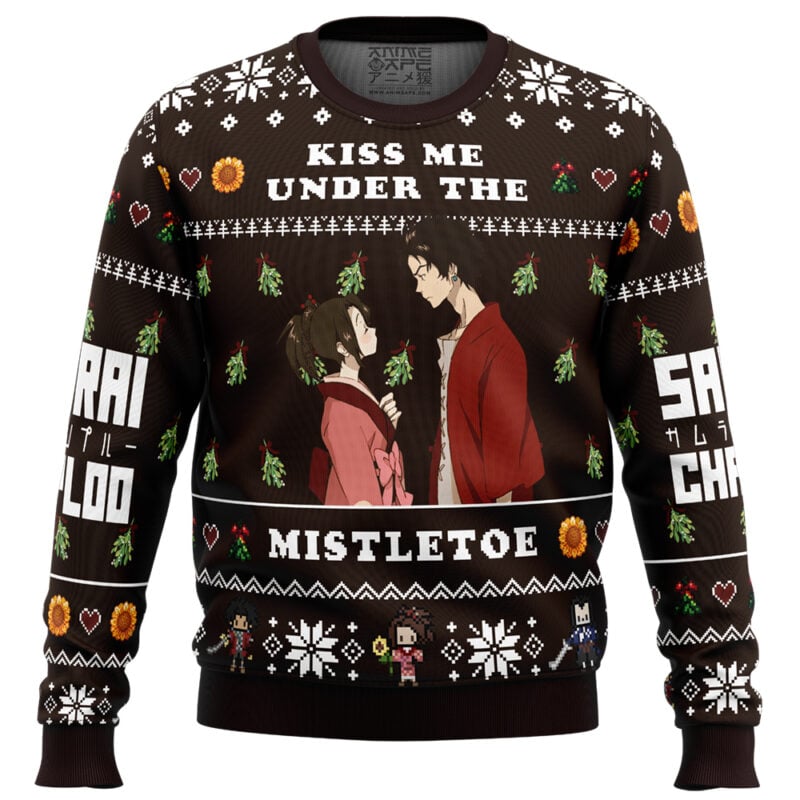Kiss Me Under The Mistletoe Samurai Champloo Ugly Christmas Sweater