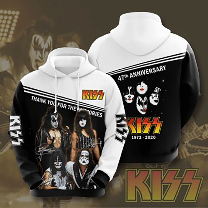 Kiss On Stage 47th Anniversary 1973 2020 Signature Design Gift For Fan Custom 3d Hoodie All Over Printed Hoodie