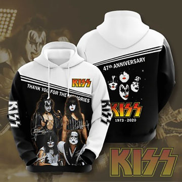 Kiss On Stage 47th Anniversary 1973 2020 Signature Design Gift For Fan Custom 3d Hoodie All Over Printed Hoodie