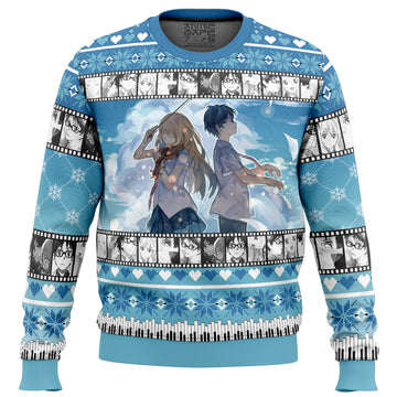 Kousei And Kaori Your Lie In April Ugly Christmas Sweater