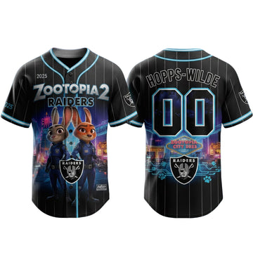 Las Vegas Raiders x Zootopia 2 Wilde Hopps Baseball Jersey 2025