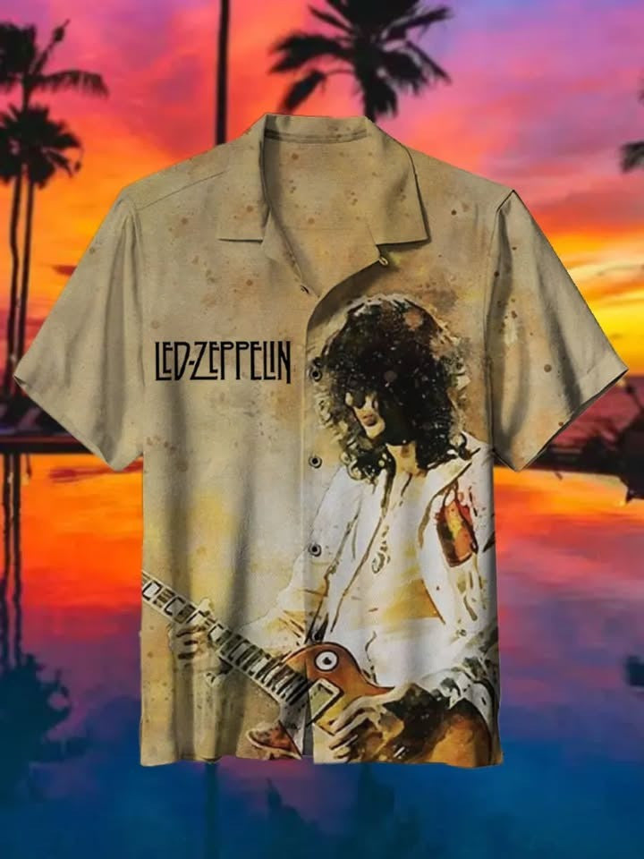 Led-Zeppelin Hawaiian Shirt Cool Gift For Led Zeppelin Fans Merch Rock Music Lovers