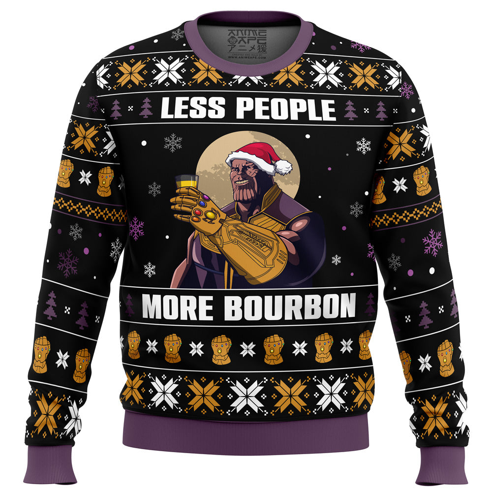 Less People More Bourbon Marvel Comics Ugly Christmas Sweater