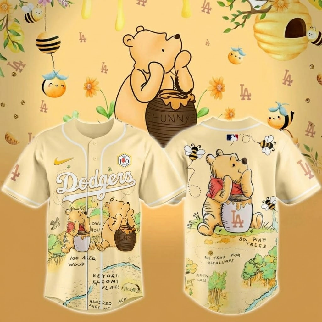 Los Angeles Dodgers Winnie-the-Pooh Honey 2026 Day Baseball Jersey