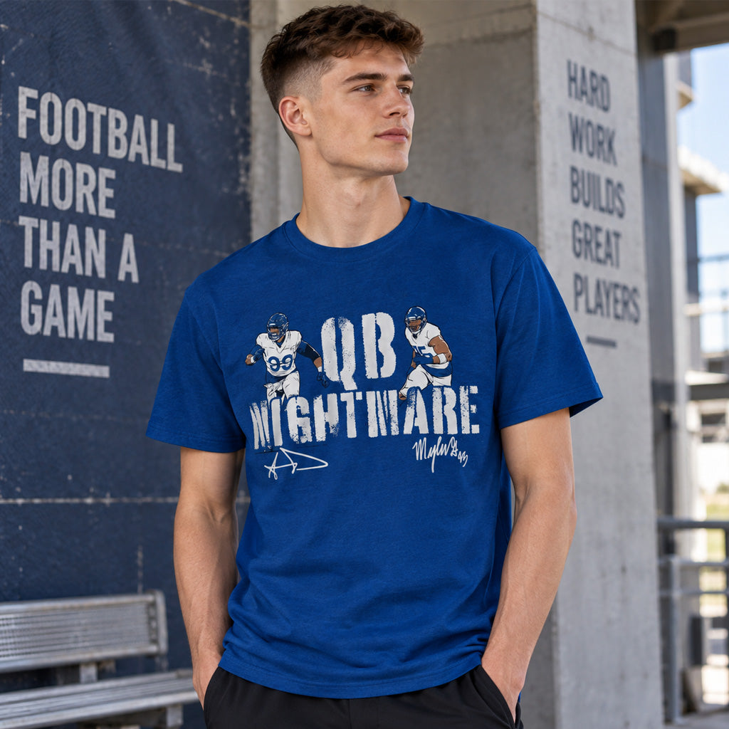 Los Angeles Rams Aaron Donald And Myles Garrett QB Nightmare Graphic Shirt for Football Fans