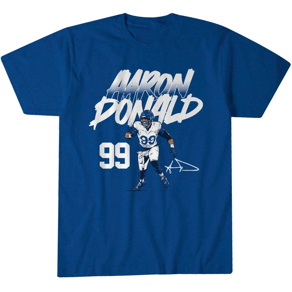 Los Angeles Rams Aaron Donald Name & Number Pose Graphic Shirt for Football Fans