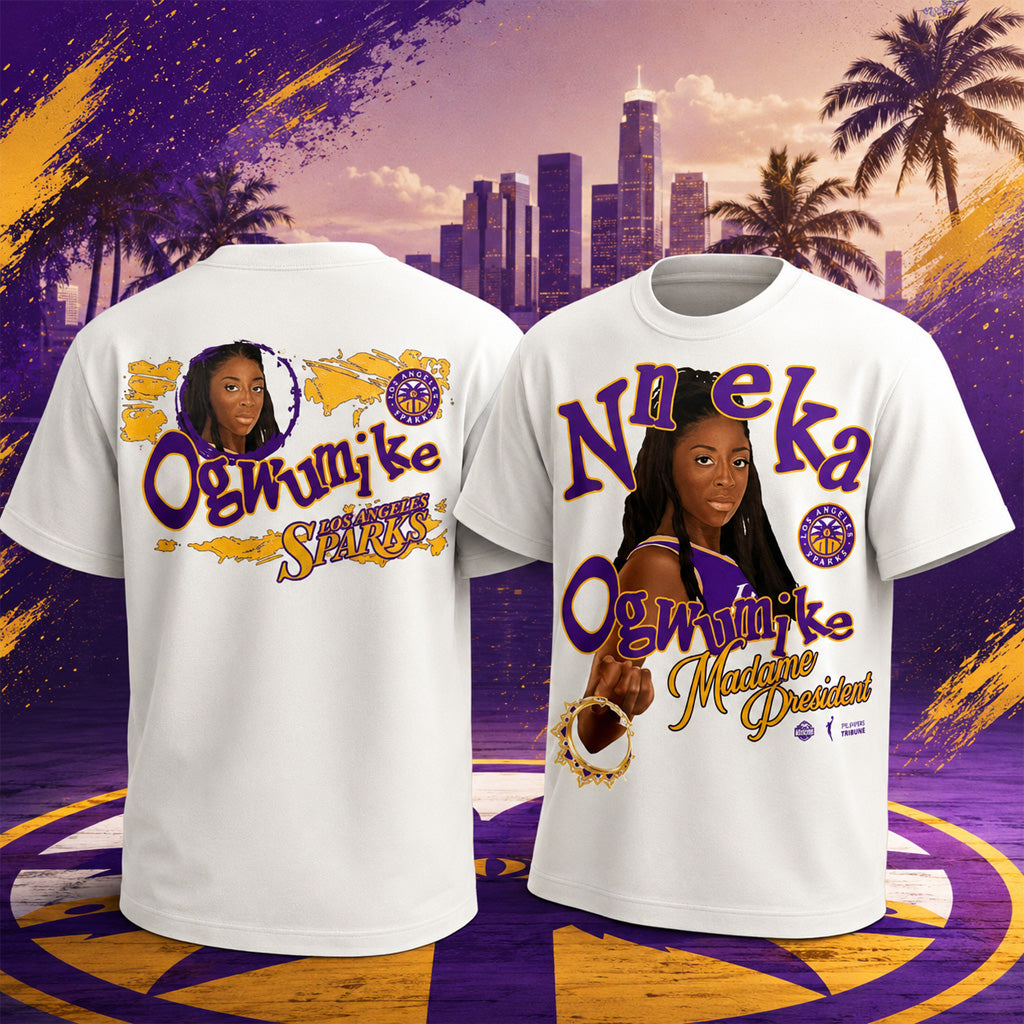 Los Angeles Sparks Nneka Ogwumike Madame President Graphic Shirt for Basketball Fans