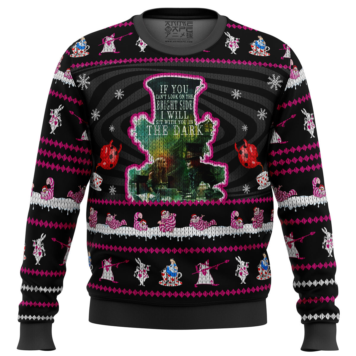 Mad Hatter Alice In Wonderland Ugly Christmas Sweater