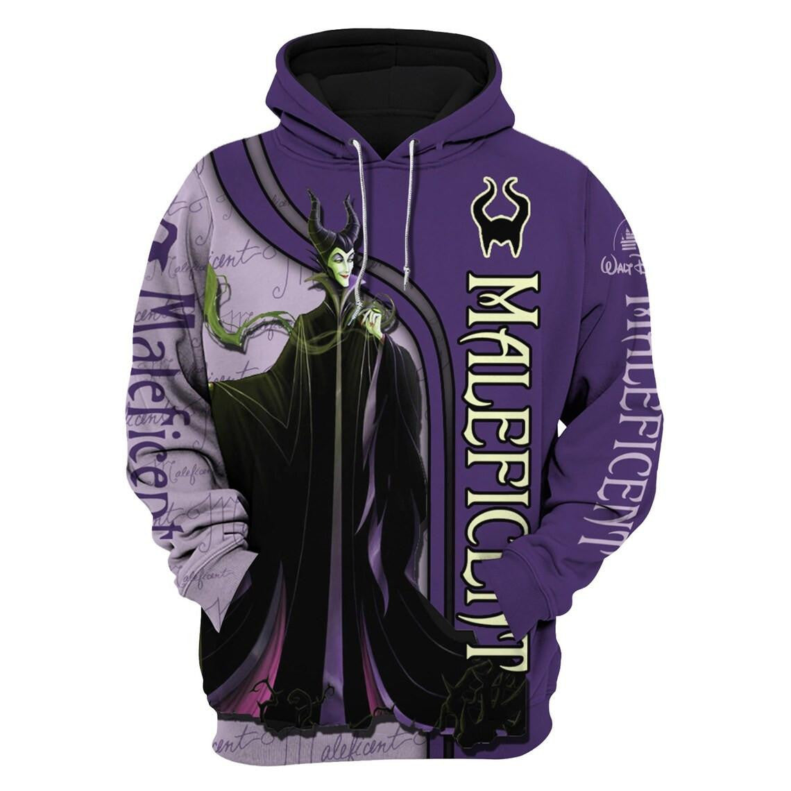 Maleficent Fan Gift, Maleficent Gift, Stylist Unisex Cartoon Graphic Outfits Aop Hoodie, Zip Hoodie