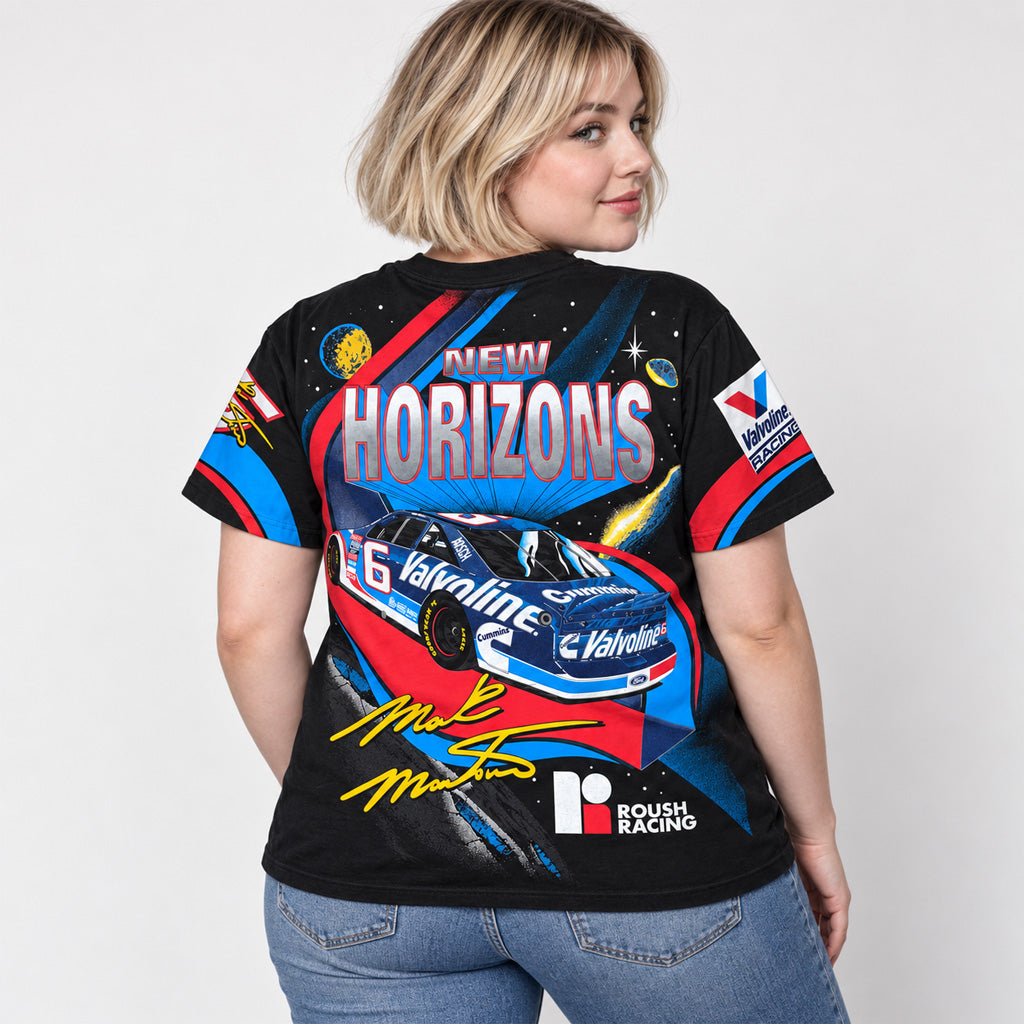 Mark Martin Valvoline No. 6 New Horizons Graphic T-Shirt for Racing Fans