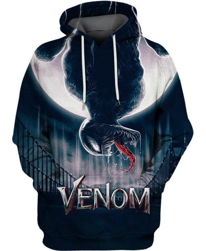 Marvel Venom Hoodie Venom Under The Moon Light Black 3d Hoodie Zip Hoodie