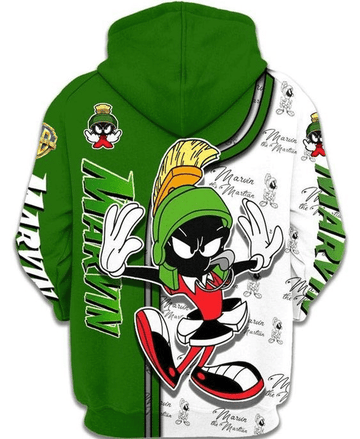 Marvin The Martian Looney Tunes Flims 44 Fan Gift Stylist Unisex Cartoon Graphic Outfits Aop Hoodie