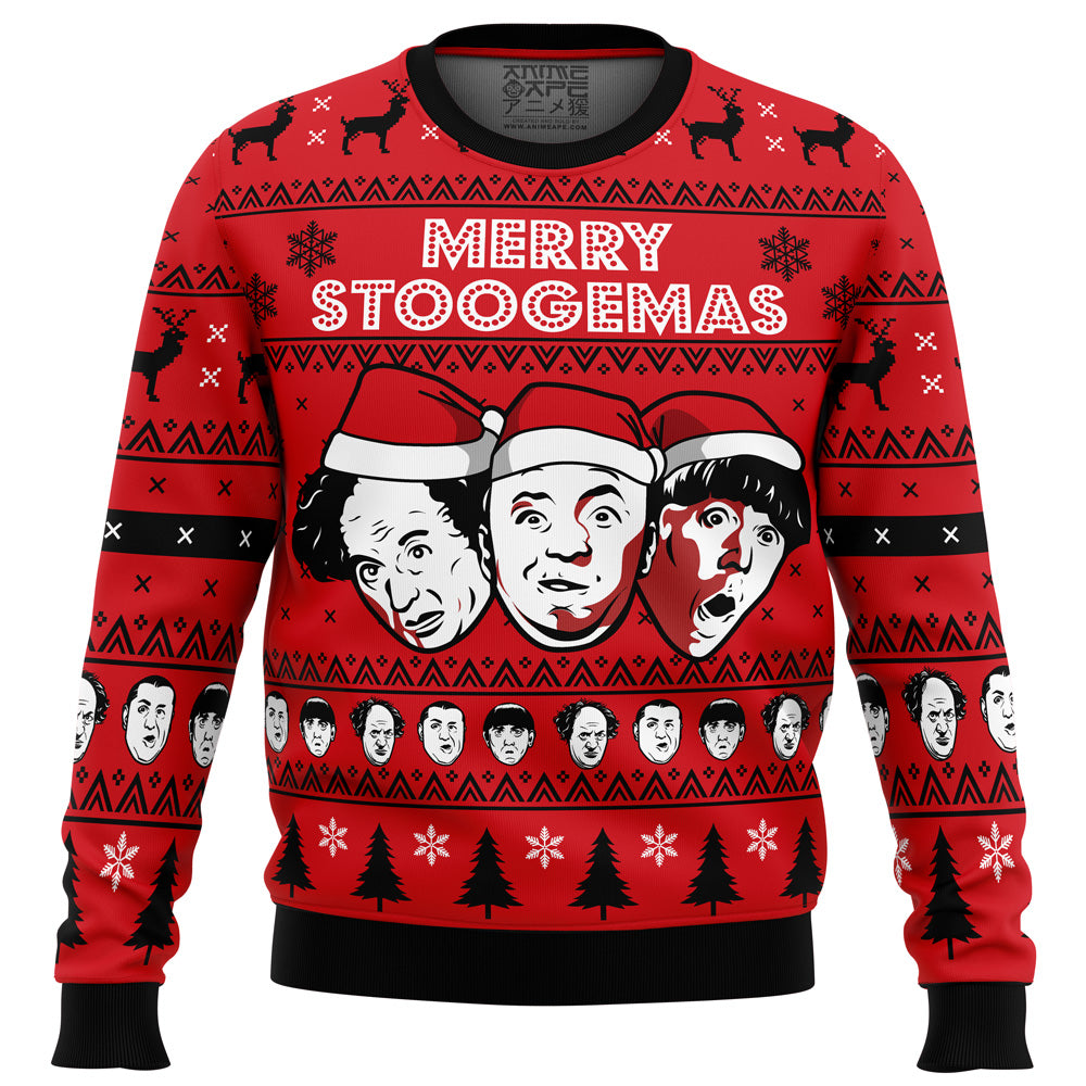 Merry Stoogemas 3 Stooges Ugly Christmas Sweater