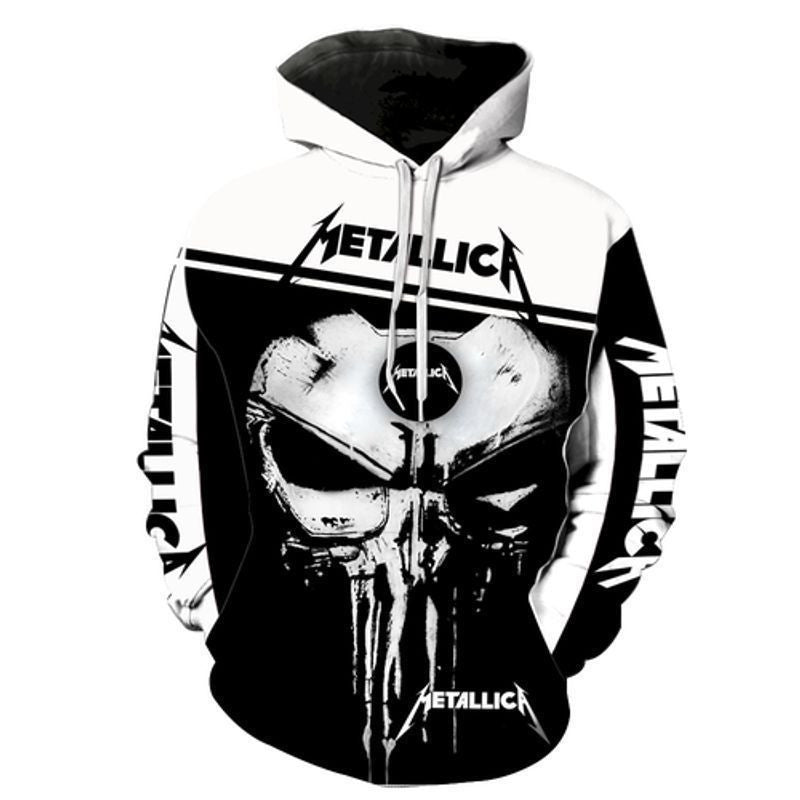 Metallica Band Punisher Skull All Over Printed Custom 3d Hoodie