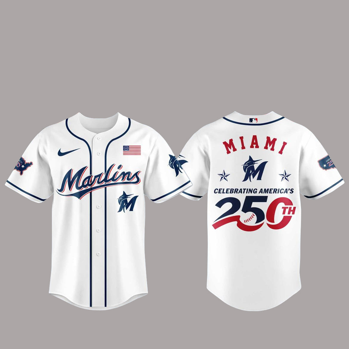 Miami Marlins America 250th Anniversary Of USA 2026 Baseball Jersey