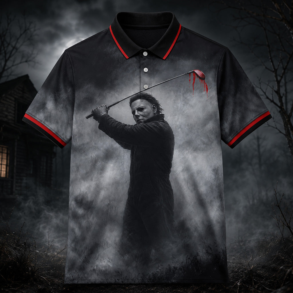 Michael Myers Horror Golf Polo Shirt for Horror Fans