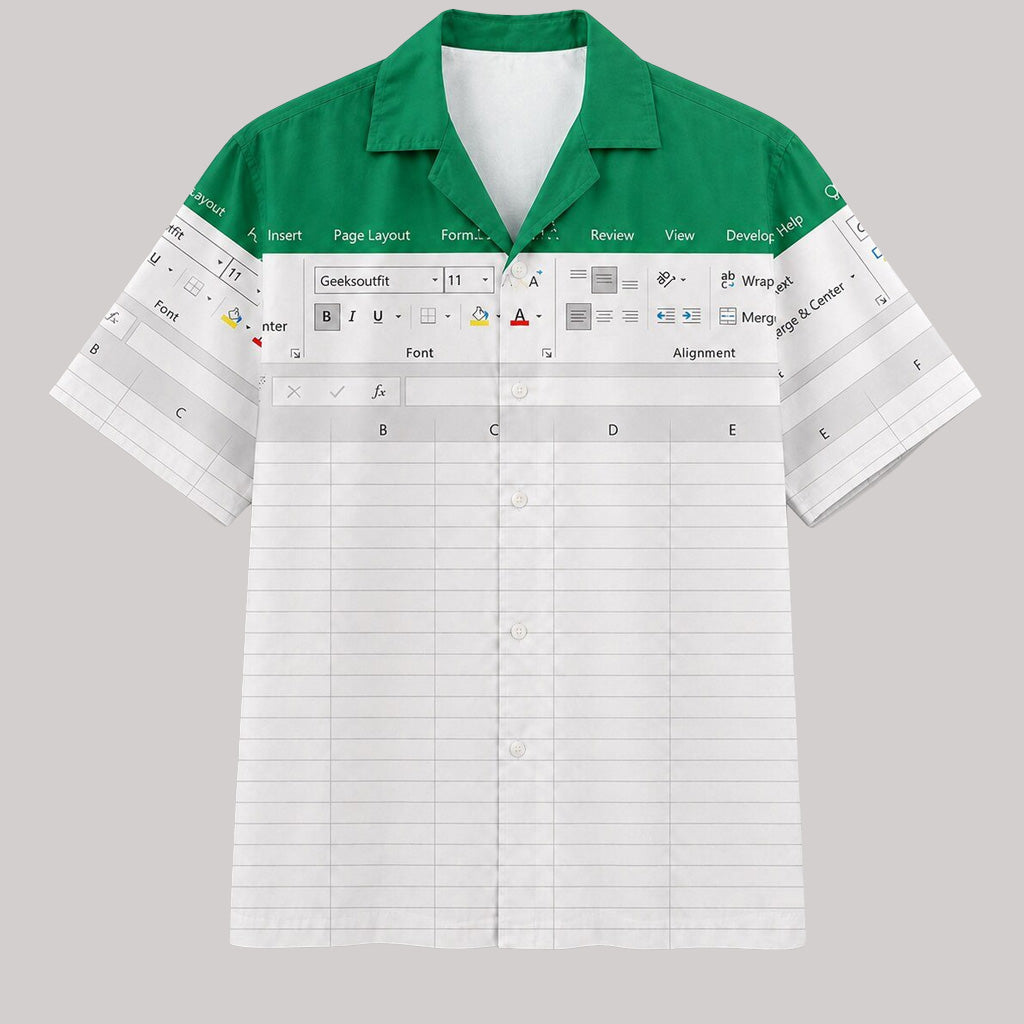Microsoft Excel Spreadsheet 2026 Graphic Hawaiian Shirt for Office and Spreadsheet Fans