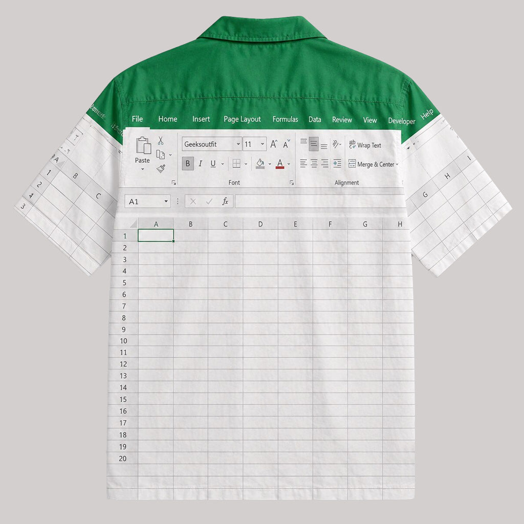 Microsoft Excel Spreadsheet 2026 Graphic Hawaiian Shirt for Office and Spreadsheet Fans