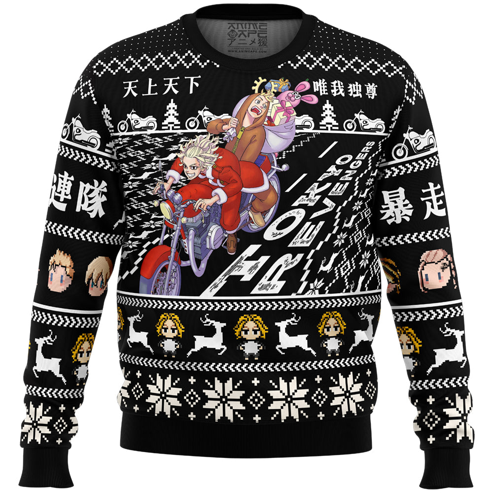 Mikey x Takemichi Christmas Ride Tokyo Revengers Ugly Christmas Sweater