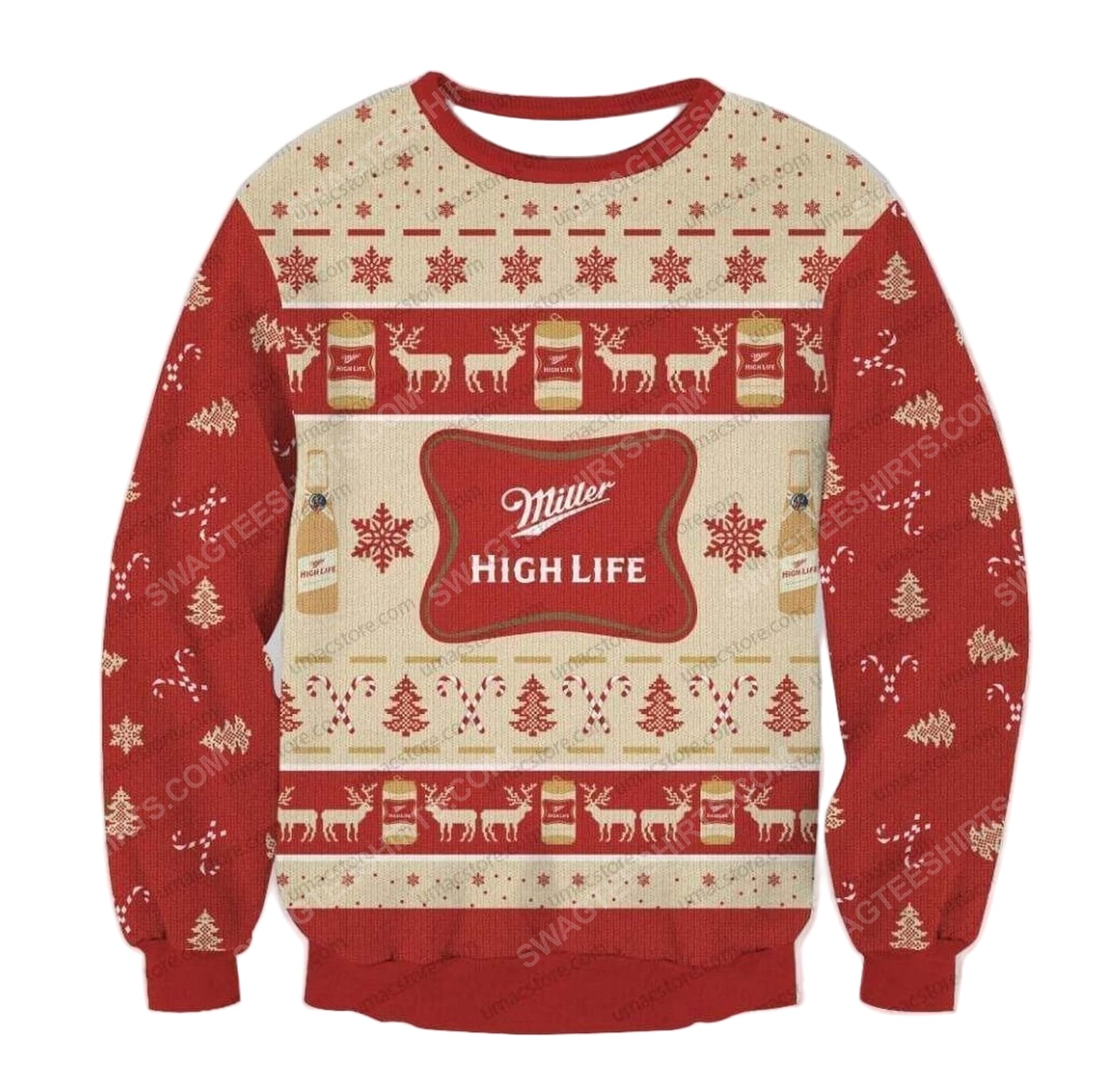 Miller High Life Beer Ugly Christmas Sweater