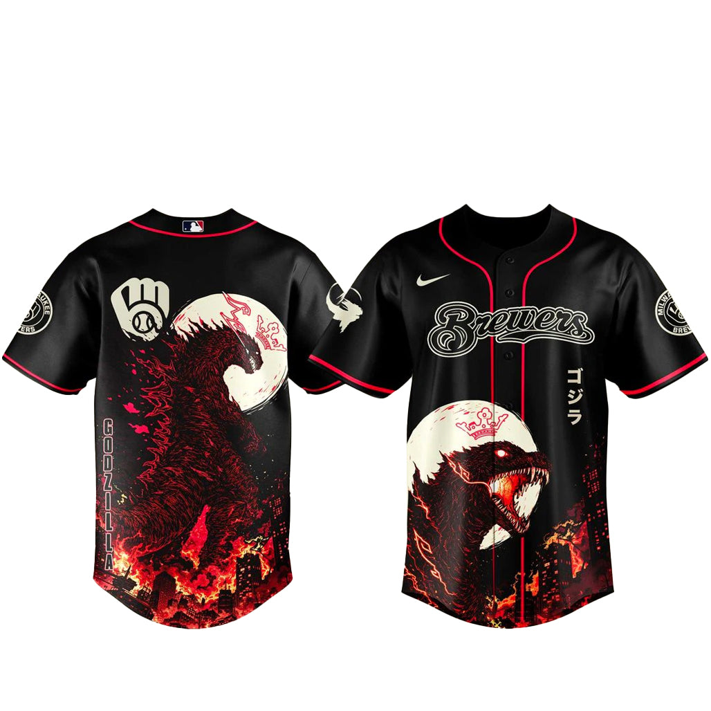 Milwaukee Brewers x Godzilla Minus Zero Baseball Jersey