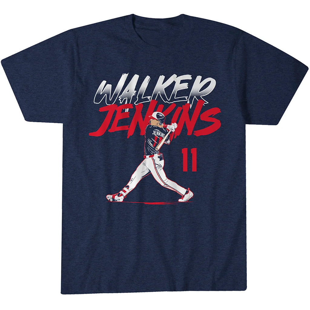Minnesota Twins Walker Jenkins Slugger Swing Number Graphic Shirt for Baseball Fans