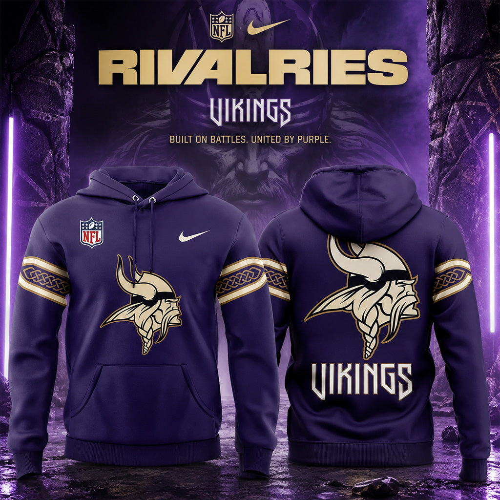 Minnesota Vikings Rivalry 2026 Purple Graphic Hoodie for Football Fans