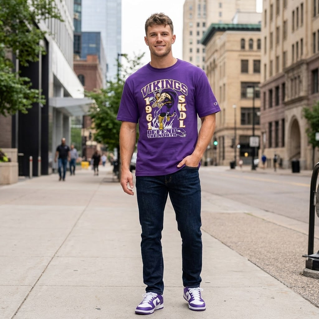 Minnesota Vikings x Thor Defend The North 2026 Graphic Shirt for Football and Marvel Fans