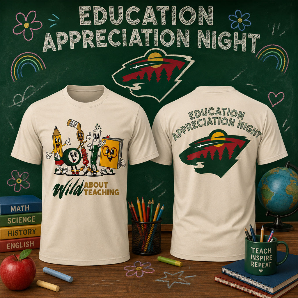 Minnesota Wild x Education Appreciation Night 2026 Graphic Shirt for Hockey Fans
