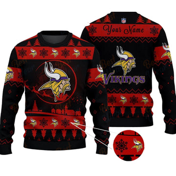 Minnesota Vikings NFL Ugly Christmas Sweater - Name Customized