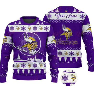 Minnesota Vikings NFL Ugly Christmas Sweater - Name Customized